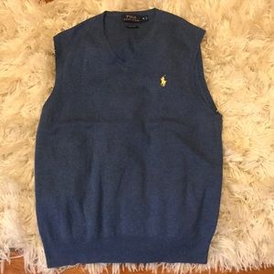 Polo Ralph Lauren blue vest with gold logo